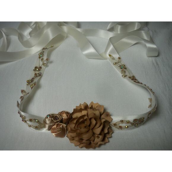 skinny rhinestone lace floral belt sash bridal wedding dress sash belt - Picture 1 of 7